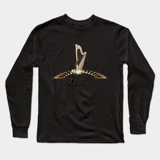 Wonderful harp with piano Long Sleeve T-Shirt